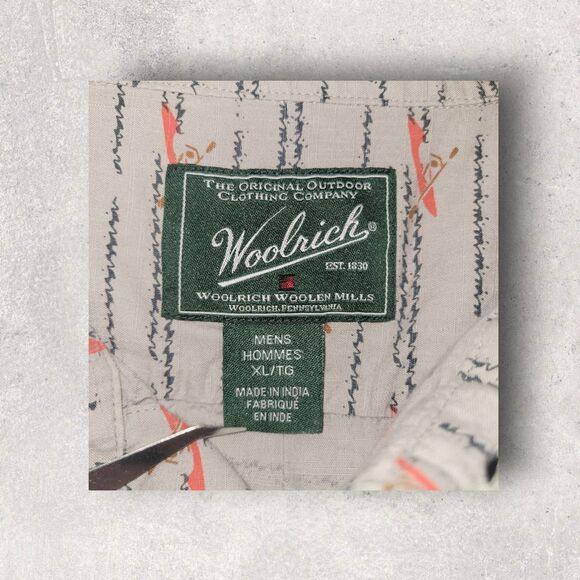 Vintage Woolrich Men’s Size XL Rowboat All Over Print Short Sleeve Button Up - Picture 4 of 5